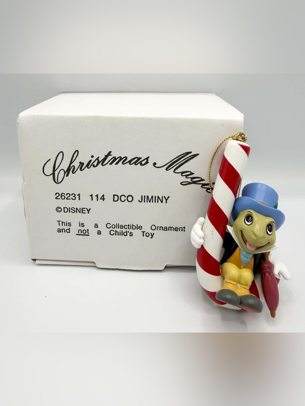 Disney Grolier Jiminy Christmas Ornament w/Box